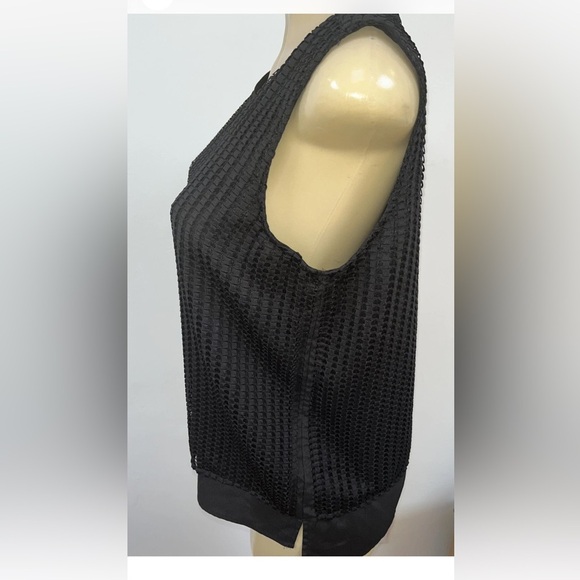 Calvin Klein black sleeveless layered blouse size L - Picture 4 of 4